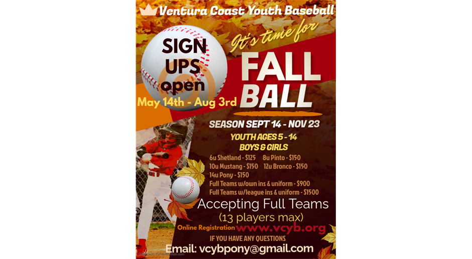 Fall Ball Registration is OPEN